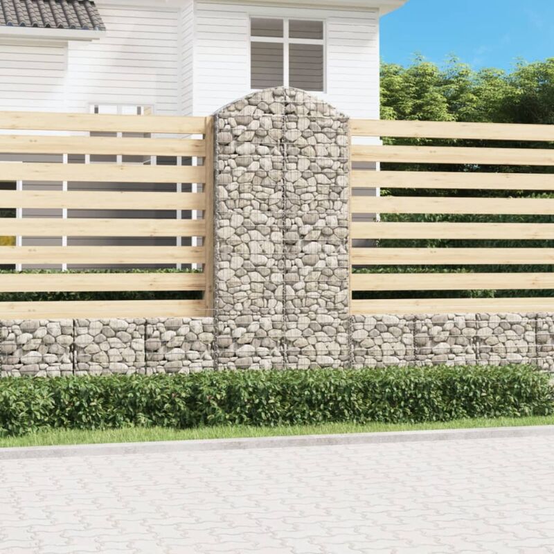 Vidaxl - Gabione Mit Hochbogen 100x30x220/240 Cm Verzinktes Eisen