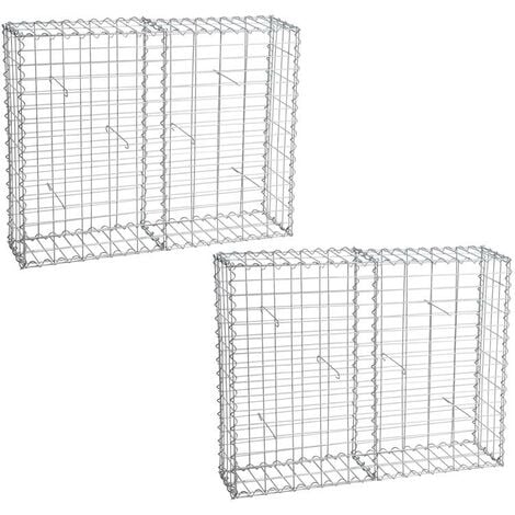 Gabione Spiralgabione Steinkorb 100x80x20 cm 2er Set Draht Wand Gitter Metall