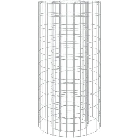 Gabionen-Feuerstelle Ø 50 cm Verzinktes Eisen vidaXL - Silber