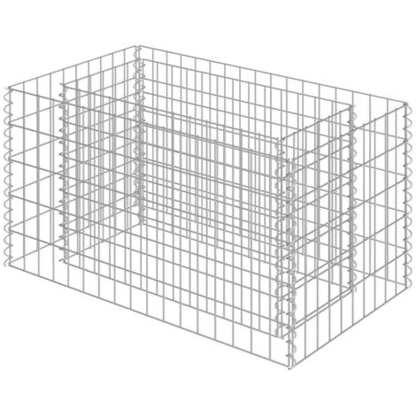 Gabionen-Hochbeet Verzinkter Stahl 90×50×50 cm