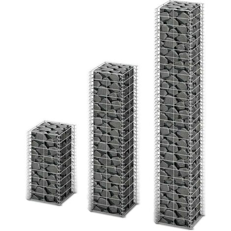 Gabionen-Set 3-tlg. Verzinkter Draht