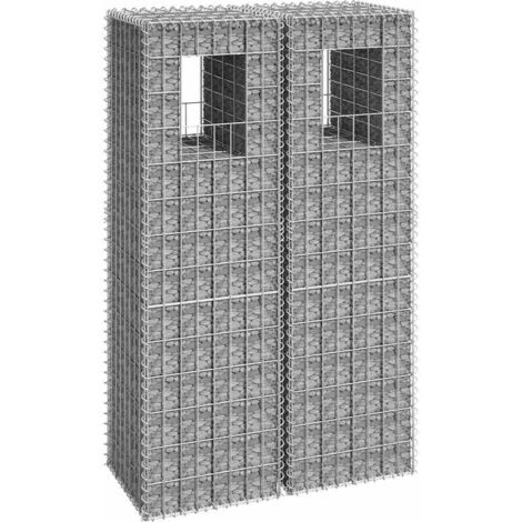 Gabionensäulen 2 Stk. 40x40x140 cm Eisen