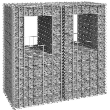 Gabionensäulen 2 Stk. 50x50x100 cm Eisen