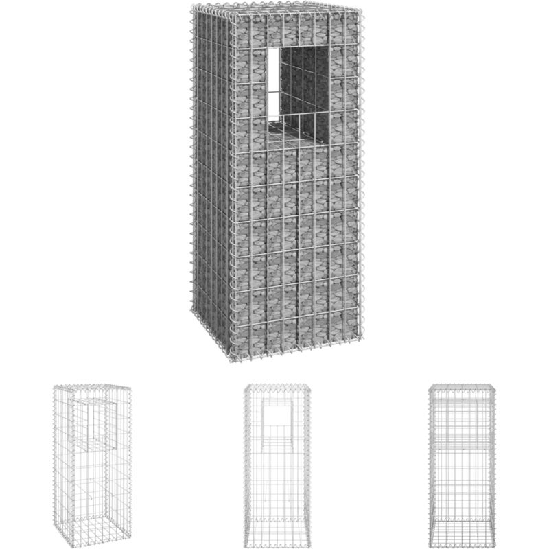 Vidaxl The Living Store Gabionensäule 40x40x100 Cm Eisen - Zaunpfosten & -querlatten - Silber