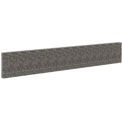 Gabionenwand mit Abdeckung Verzinkter Stahl 900x30x150 cm