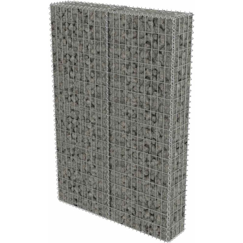 Gabionenwand Mit Abdeckung Verzinkter Stahl 100×20×150 Cm Vidaxl