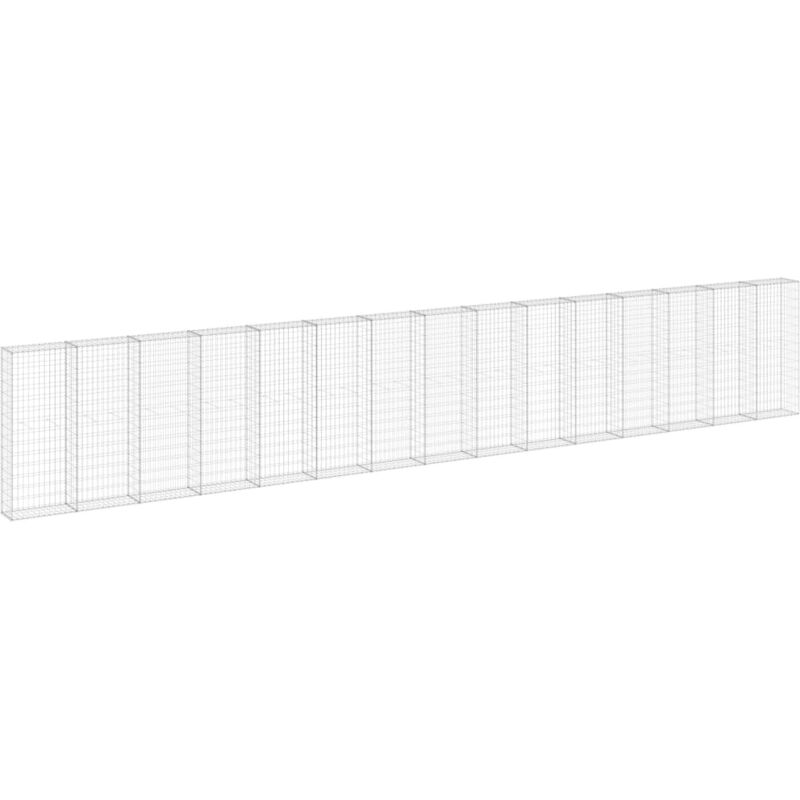 Vidaxl Gabionwand Mit Deckeln Galvanisiertes Stahl 900x30x150 Cm