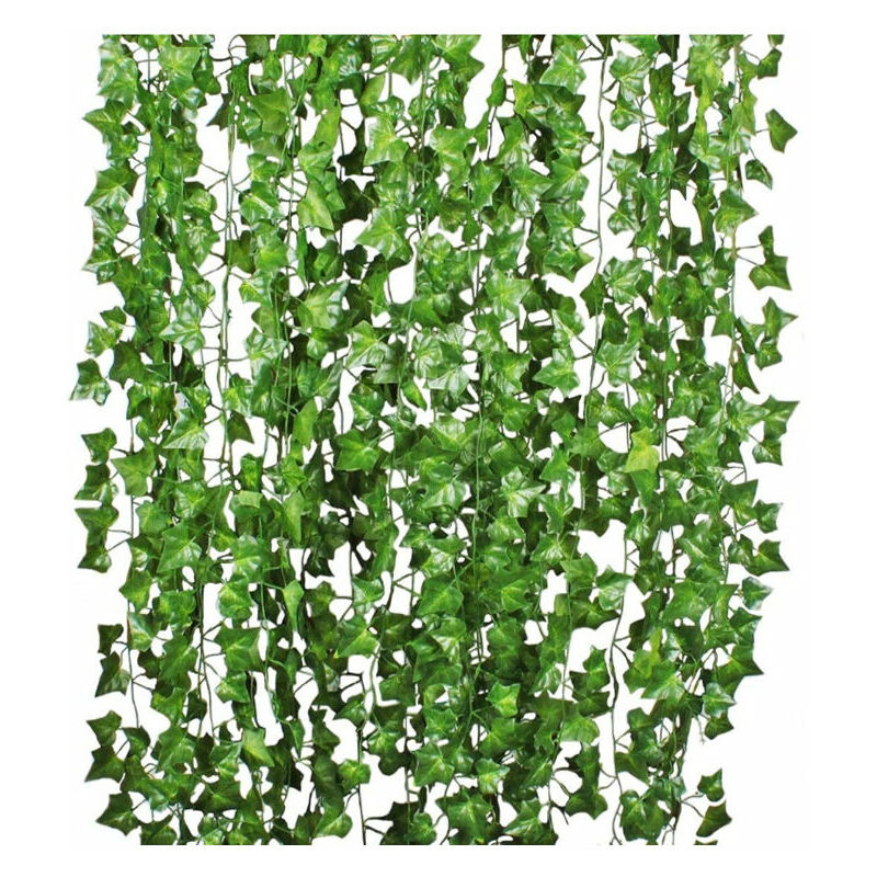 Gabrielle - 1 pièce 12 bandes 72 feuilles Lierre Guirlande Plantes Artificielles, Artificielle Lierre Plante, Exterieur Faux Lierre, Artificiel