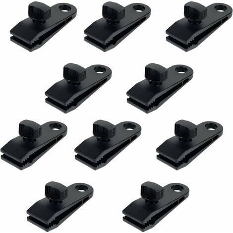 Pince pour Bache,8 PCS Pince de Fixation pour Tente Nylon Clips de Dâche  Plastique Pince Coupe-Vent pour Tenir Tentes Bâche Auvent Pare-Soleil  Couverture de Piscine Noir