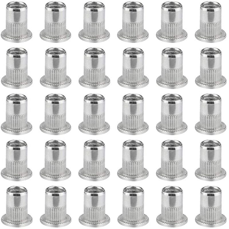 100pcs M6 Flat Head Rivet Nut, Stainless Steel Rivet Nuts, Flat Head Threaded Insert, M6 Rivet Nut, M6 Rivet Nut - Gabrielle