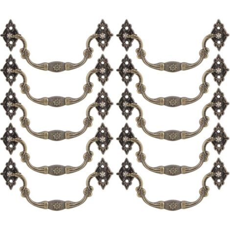 GABRIELLE 10er-Pack Vintage-Möbelknöpfe, antike Schubladenknöpfe mit Schrauben, Vintage-Kommodenknöpfe aus Zinklegierung für Möbeltüren, Schrank, Schrank (Bronze)