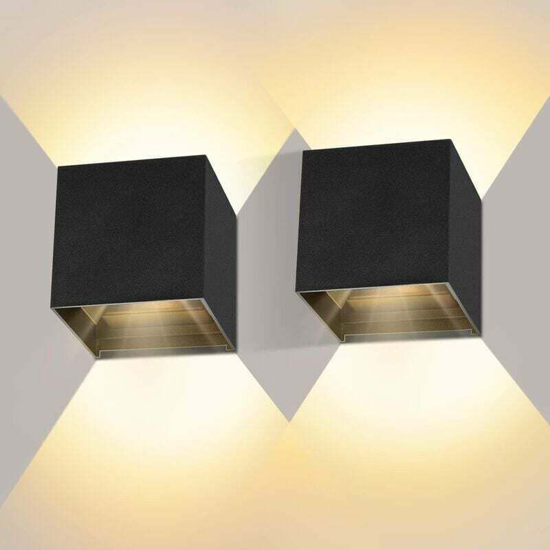 12W Applique Murale Interieur/Exterieur led 2 Pièces étanche avec Angle d'éclairage Réglable Blanc Chaud 3000K - Gabrielle