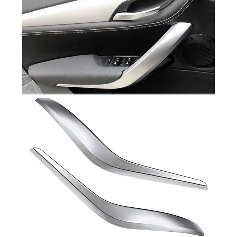 Gabrielle - 2 poignées de porte intérieures (gauche + droite), sur mesure pour bmw X1 E84 2009-2015, 5141299177551412991776 (Argent)