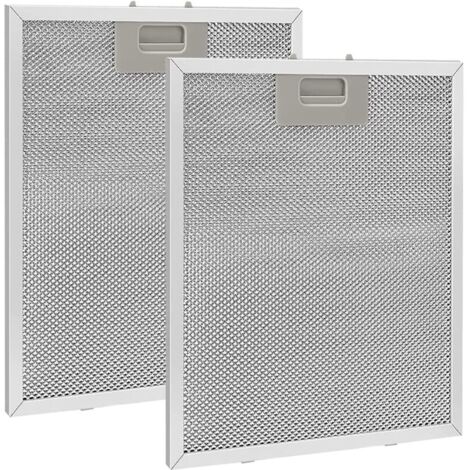 GABRIELLE 2 Stück Metall-Fettfilter für Dunstabzugshauben, 320 x 260 mm, Netzfilter, Dunstabzugshauben-Zubehör für Küchenhauben – Silber