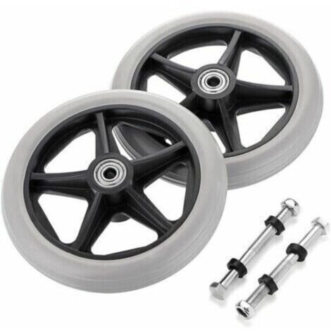 GABRIELLE 2PCS de 6 pouces Roue en Caoutchouc de Remplacement pour Fauteuil Roulant Roues avant Rollator Walker Roulettes de Remplacement Antidérapantes Roulettes Roues Accessoires de Roue de Remplace