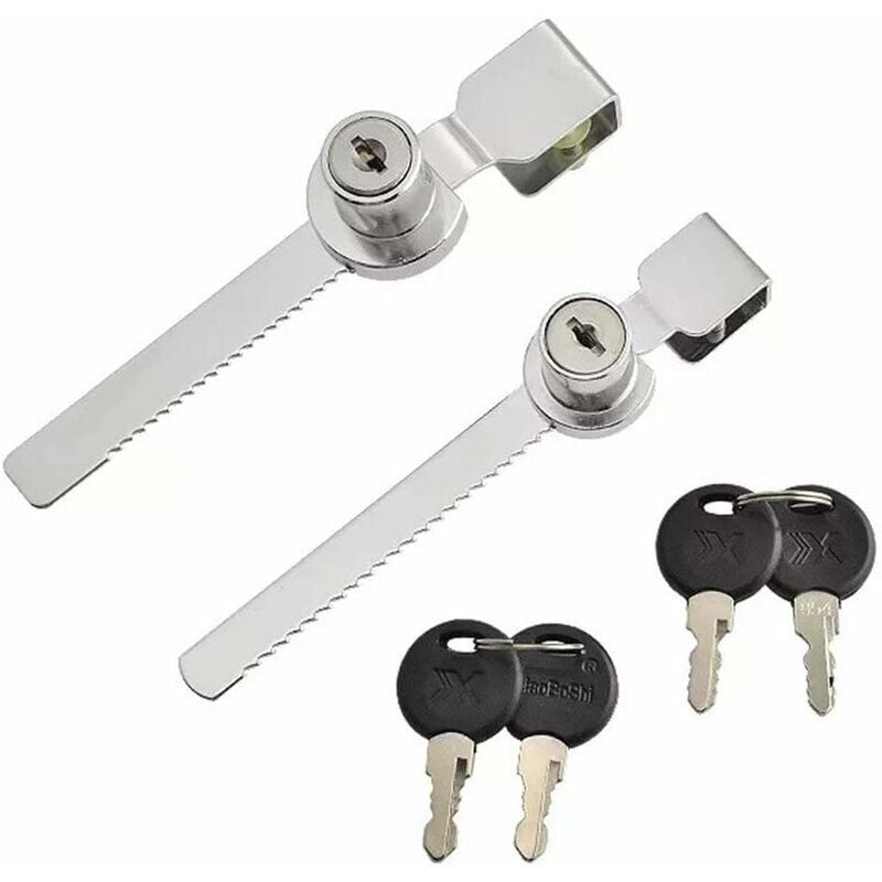 Gabrielle - 2pcs High Quality Reptile Vivarium Terrarium Display Window Sliding Glass Showcase Door Lock + Set of 4 Keys