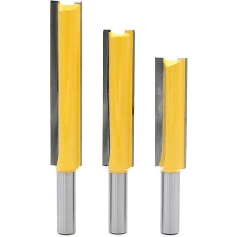 GABRIELLE 3pcs 8mm Shank Extra Long Router Bits Woodworking Router Bits Extra Long Straight End Mill 8mm x 1/2" x 50.8mm, 8mm x 1/2" x 63mm, 8mm x 1/2" x 76mm