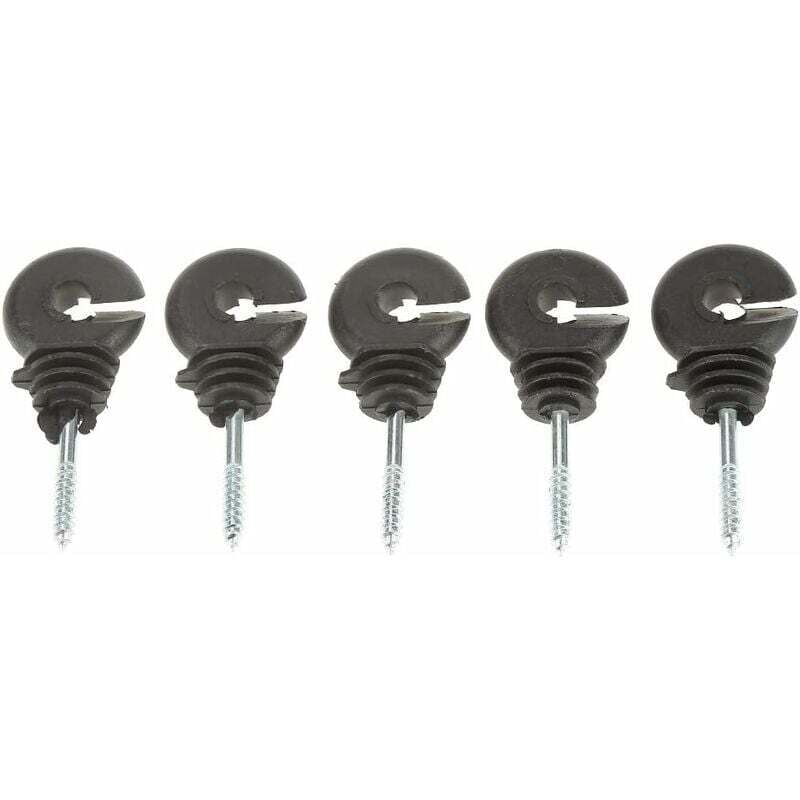 50 Pcs Isolateurs Annulaires à Visser Anneau à Isolant à Vis Accessoires de Clôture Électrique pour Poteau Piquet en Bois, Noir - Gabrielle