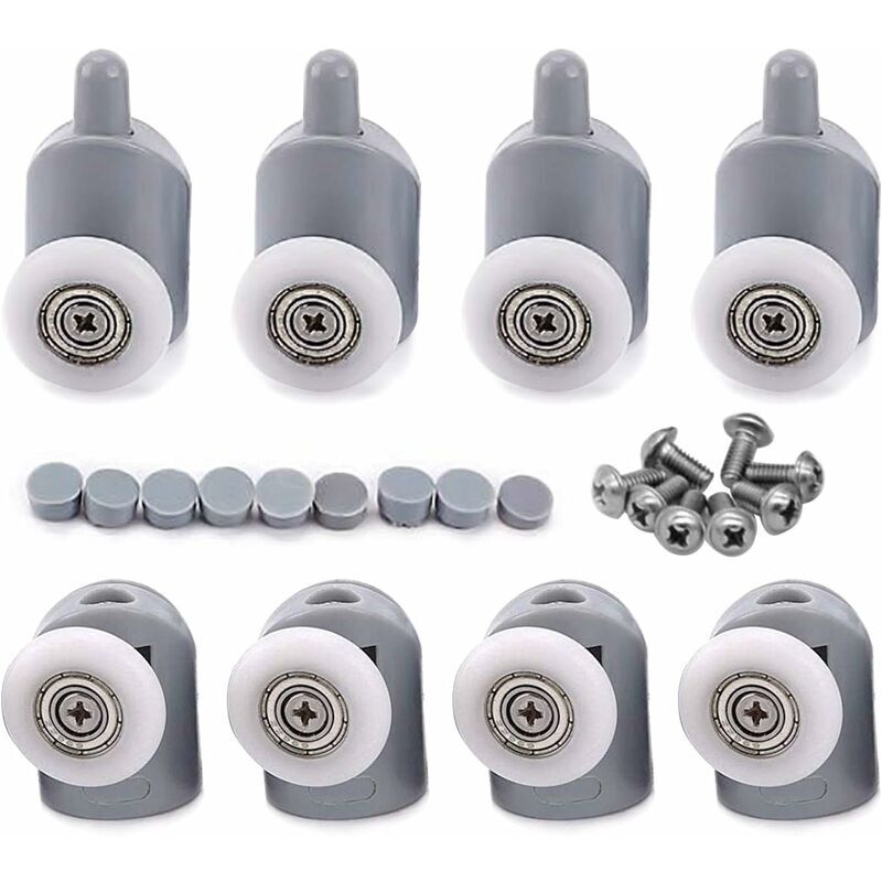 8 pieces 23 mm swivel castor, swivel castor for shower door, bathroom sliding door rollers - Gabrielle