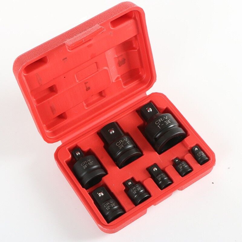 Image of Famille - gabrielle 8 tlg Kraft-Stecknuss-Adapter,8-teiliges Schlagadapter-Set (Rot)