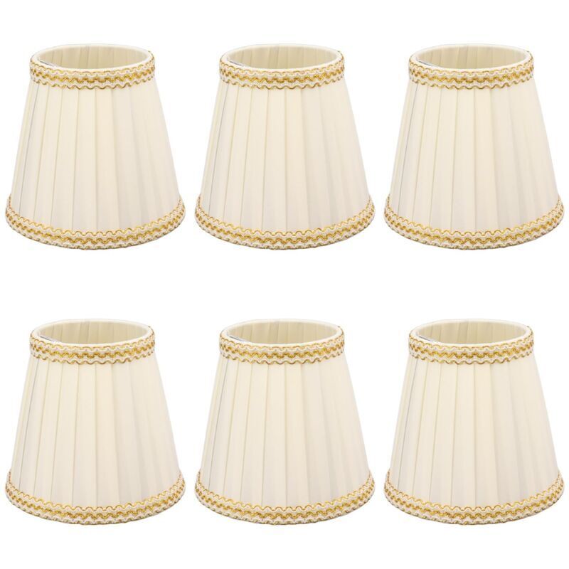 Abat-jour, 6 Pièces Petit Abat-jour Clip sur Tambour Abat-jour Tissu pour Lustre Bougie Ampoules Accessoires D'éclairage E14, Pinces - Gabrielle Abat-jour, 6 Pièces Petit Abat-jour Clip sur Tambour Abat-jour Tissu pour Lustre Bougie Ampoules Accessoires D'éclairage E14, Pinces - Gabrielle