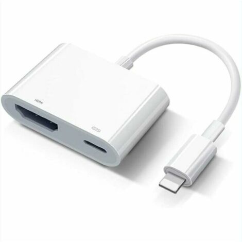 GABRIELLE Adaptateur AV numérique Apple Lightning Adaptateur Lightning vers HDMI certifié Apple MFi Connecteur de câble HDMI Écran de synchronisation 1080P vers TV/HDTV/Moniteur/Projecteur Compatible