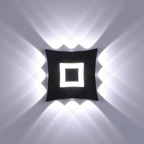 GABRIELLE - Aplique de pared LED COB moderno para exterior, 18 W, aluminio, resistente al agua IP65, luz blanca fría de 6000 K, para jardín, pasillo, dormitorio, color negro
