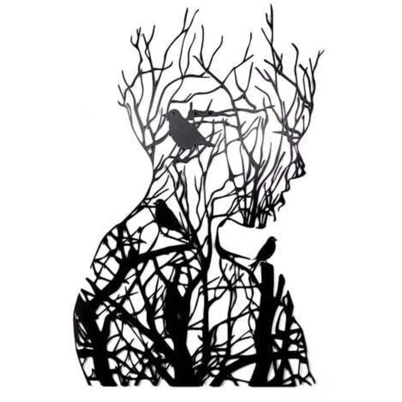 Art mural abstrait en métal Arbre de vie Art mural en métal Décoration murale Art mural en fer Signe mural - Gabrielle