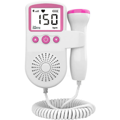 GABRIELLE Baby Fetal-Doppler-Herzfrequenzmonitor für die Schwangerschaft – 50–230 BPM Messbereich 3 MHz fetaler Herzfrequenzdetektor – mit Taschen-LCD-Display, Pink