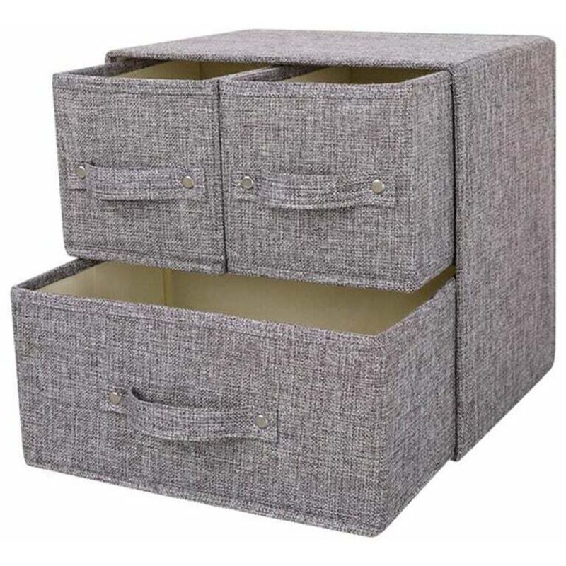 Gabrielle - Boîte de Rangement en Tissu Bacs de Rangement avec poignée Organisateur de tiroir avec Couvercle Bacs de Rangement pliants Boîte pour
