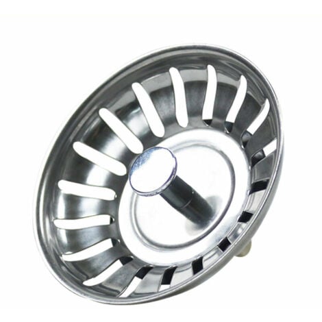 GABRIELLE Bouchon Evier Cuisine Inox- Filtre Evier Cuisine Universel (Dia: 80MM), Bonde Evier avec 18 Fentes, Grille Evier Cuisine Antiblocage, Panier pour Evier Inox Vidange Rapide，
