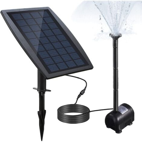 GABRIELLE Brushless Solar Pond Water Pump Ideal for Fountains with 9V 2.5W Solar Panel with 200L/h Flow Rate.