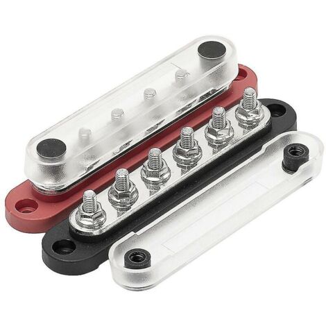 GABRIELLE Car Terminal Block Negative Bus Bar 12V Power Distribution Block M6 Bus Terminal for Automotive Boa