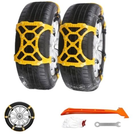 Gabrielle – Chaînes à neige 6 pièces pour pneus 155 à 275 mm – Installation rapide – Résistance jusqu'à -40℃ – Adhérence maximale sur neige et glace