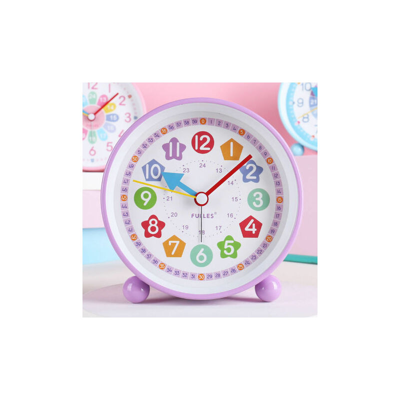 Gabrielle - Children's Alarm Clock for Boys and Girls, Analogue Children's Alarm Clock, Silent Non-Ticking Alarm Clock, Small, Lightweight Travel