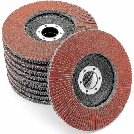 10PCS Disques Abrasifs 125mm 40 Grain Granulométrie Disque à Lamelle Ponçage Polissage Meule Outil Meuleuse - Bricolage