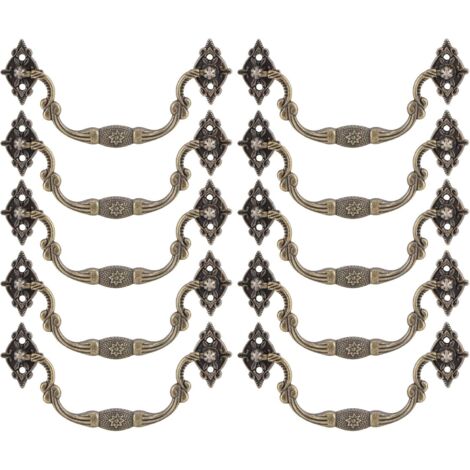 GABRIELLE Confezione da 10 pomelli per mobili vintage, pomelli per cassetti antichi con viti, pomelli per cassettiere vintage in lega di zinco per ante di mobili, armadi, guardaroba (bronzo)