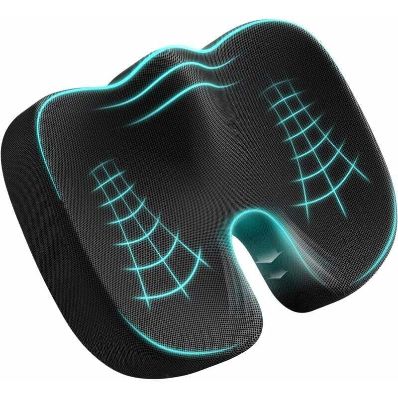 Gabrielle - Coussin Coccyx Coussin de Siège en Mousse à Mémoire Coussin Ergonomique pour Bureau Voiture Fauteuil Roulant