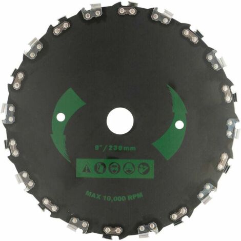 GABRIELLE Cuchilla universal para cortacésped de 20 dientes, hoja de sierra para motosierra en ángulo recto, desbrozadora, disco de jardín, accesorios para máquinas, 230 mm, color negro
