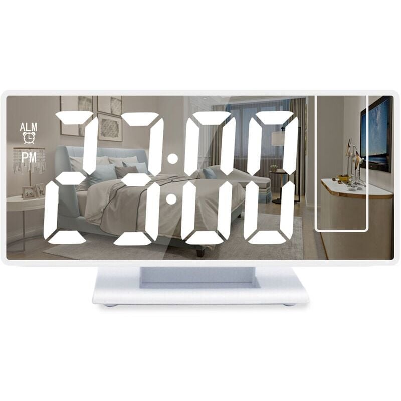 Digital Alarm Clock, Projection Alarm Clock for Heavy Sleepers, Digital Clock for Bedroom with Large led Display, 12/24 Hours, usb Charging Port,