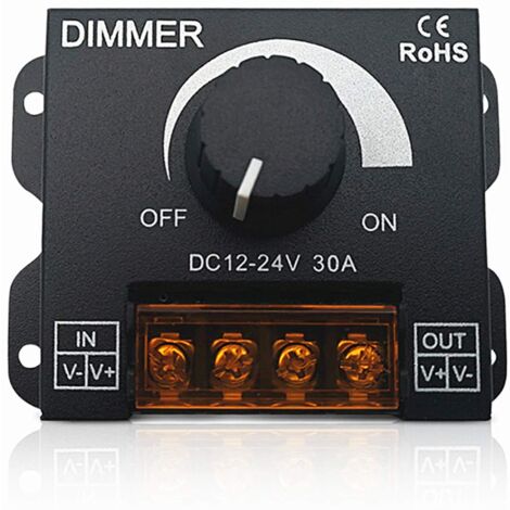 TUMALAGIA GABRIELLE Dimmerschalter Dimmer EIN/AUS-Schalter 12V-24V 30A für LED-Streifen Lampenhelligkeitssteuerung