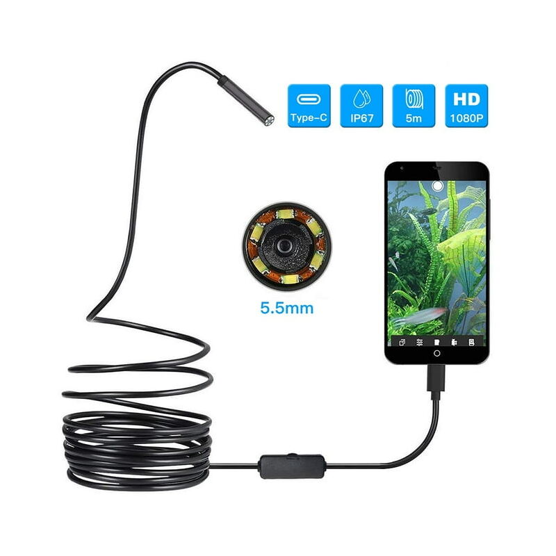 Gabrielle - Endoscope sans fil 1080p Hd Wifi Endoscope Caméra d'inspection (5.5MM 2M )