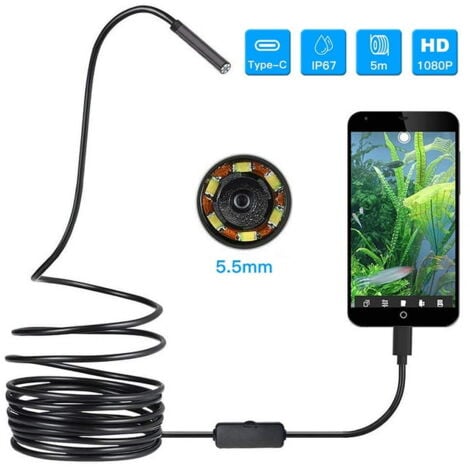 GABRIELLE Endoscope sans fil 1080p Hd Wifi Endoscope Caméra d'inspection （5.5MM 2M ）