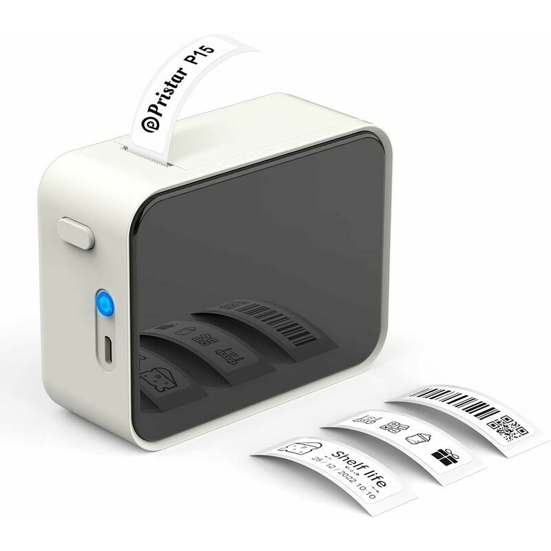 Tiqueteuse Bluetooth, P15 Mini Imprimante Etiquette Autocollante, Etiqueteuse Imprimante Portable Thermique, app Connexion, Compatible avec iOS et