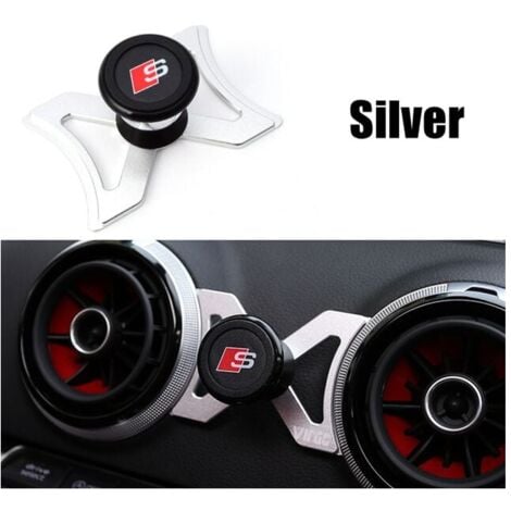 GABRIELLE For Audi A3 S3 RS3 8V Car Phone Holder Air Vent Mount 360 Rotating Bracket Magnetic Mount GPS Accessories Car Styling, Silver
