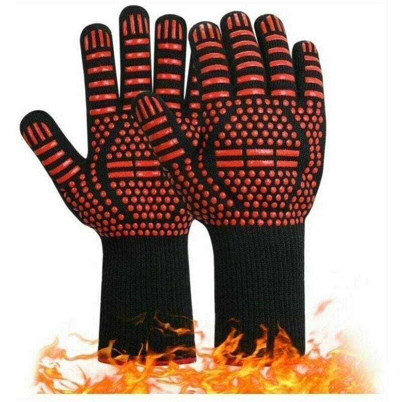 Gabrielle - Gants de barbecue, gants de cuisine en silicone antidérapants, la température la plus élevée peut atteindre 800 ° C.Gants universels pour