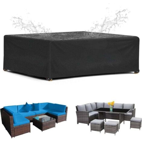 GABRIELLE Gartenmöbel-Abdeckung, 180 x 120 H: 74 cm, 420D Oxford-Schutzhülle für Tisch, Stuhl, Gartenmöbel im Freien, wasserdicht, winddicht, UV-beständig, rechteckige Gartenschutzhülle