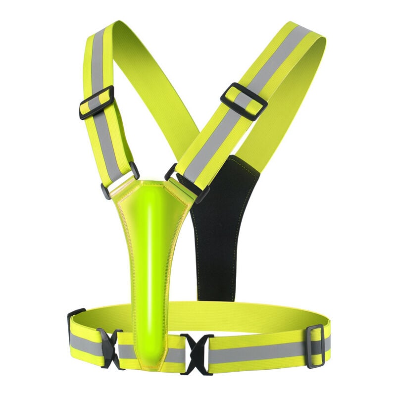Gabrielle - Gilet Réfléchissant Running - Gilet Reflechissant Vélo led Rechargeable avec Taille Réglable avec 2 Bandes réfléchissantes, pour Jogging,
