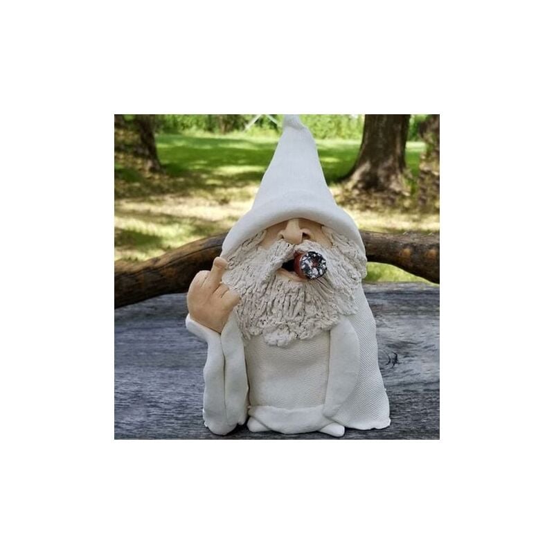 Gabrielle - Gnome de jardin en résine à l'épreuve des intempéries 15 cm décor intérieur ou extérieur fumée