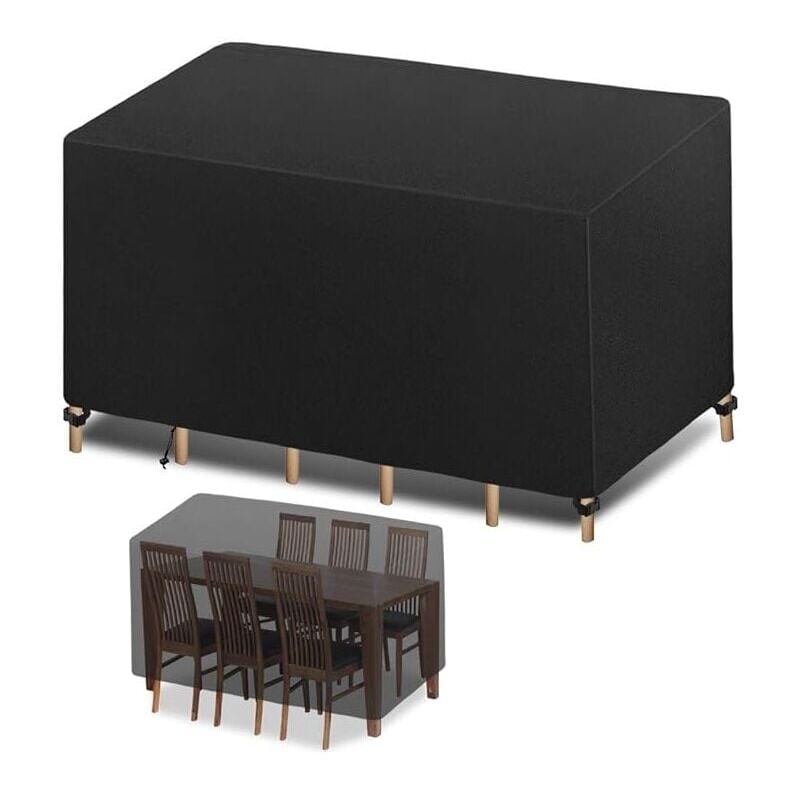 Tigrezy-200x100x75cm Protection Bache Table de Jardin Mobilier Extérieur Imperméable Coupe-Vent Anti-UV Résistant Au Froid Housse de Meuble Tissu